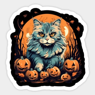 Siberian Cat Halloween, Cat Lover Sticker